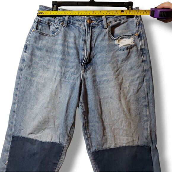 American Eagle Women 4 Ripped Patched Skinny Jean Stretch Fairy Grunge Y2k - Picture 5 of 8